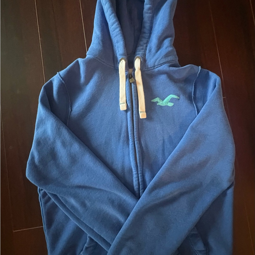 Men’s Hollister Blue Full Zip Hoodie - Size Large - Like NEW! - Picture 6 of 9
